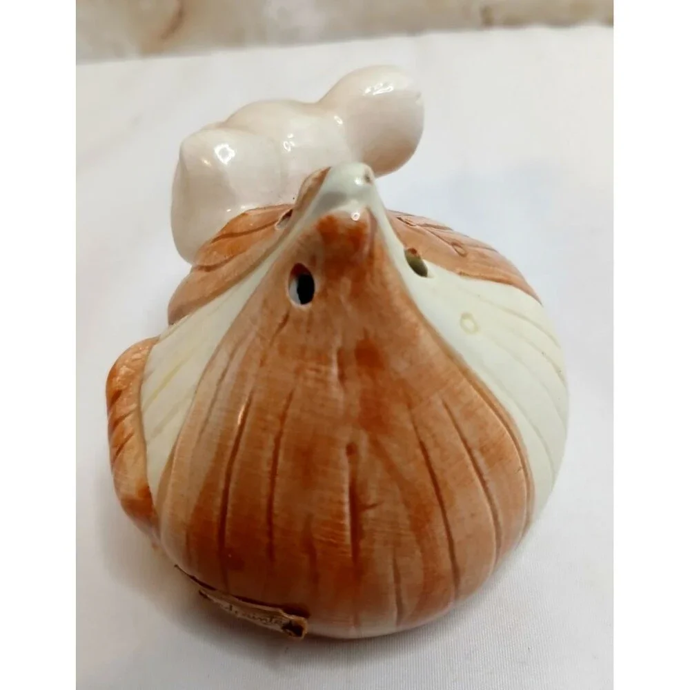 Vintage 1978 Fitz & Floyd Mouse & Onion Hand-painted Shaker